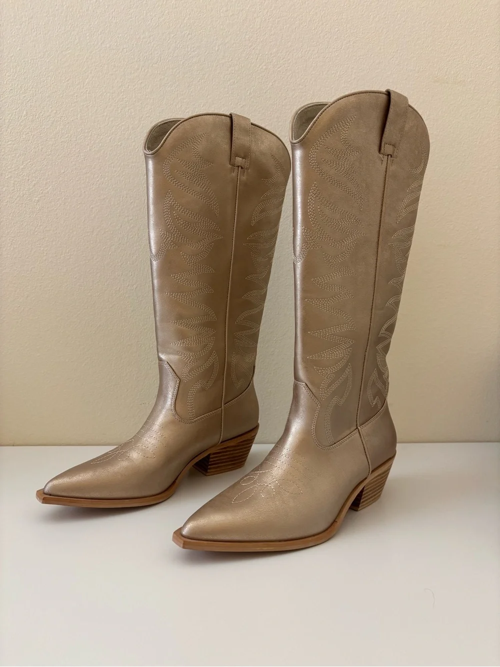 ShuShop Metallic Gold Western Boots